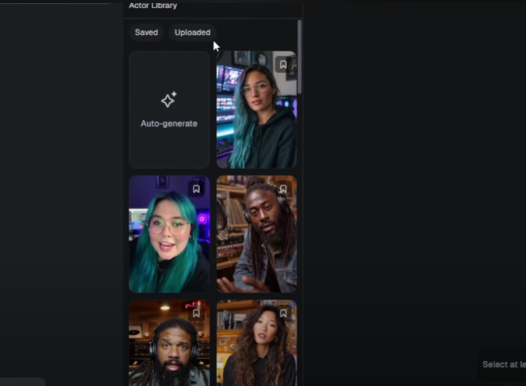 Choose from a huge library of realistic AI actors or upload your own.