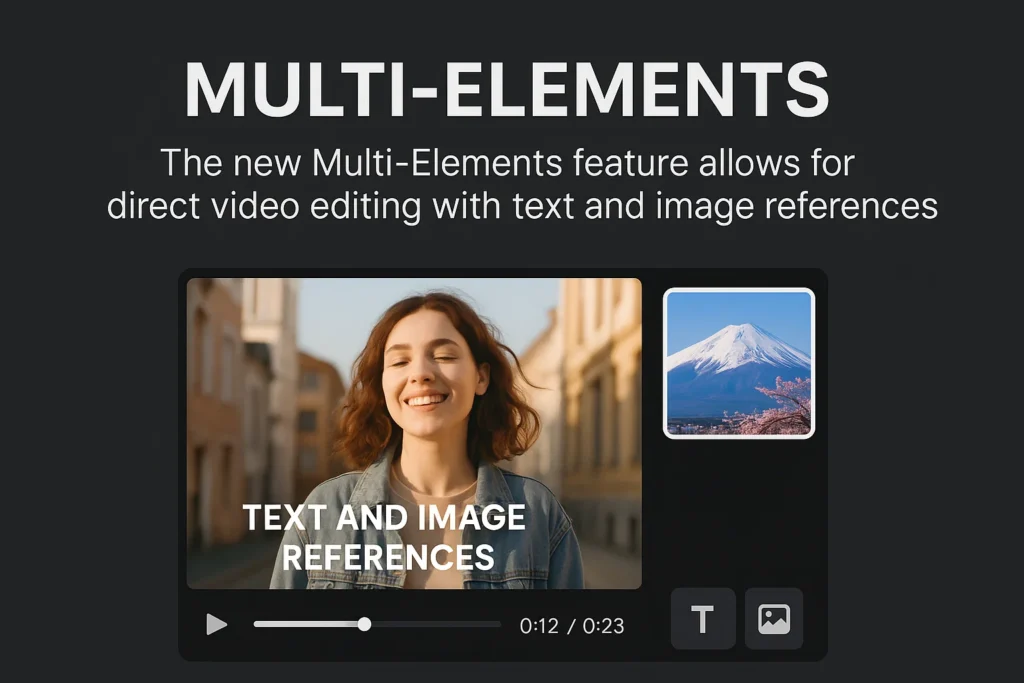 The new Multi-Elements feature allows for direct video editing with text and image references.