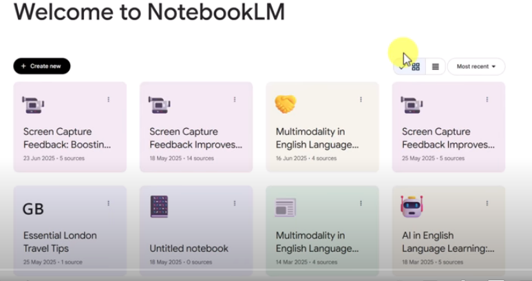 NotebookLM offers a clean, project-based interface to manage your research.