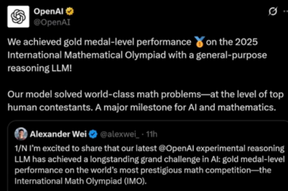 OpenAI officially announced their groundbreaking achievement on X (formerly Twitter).
