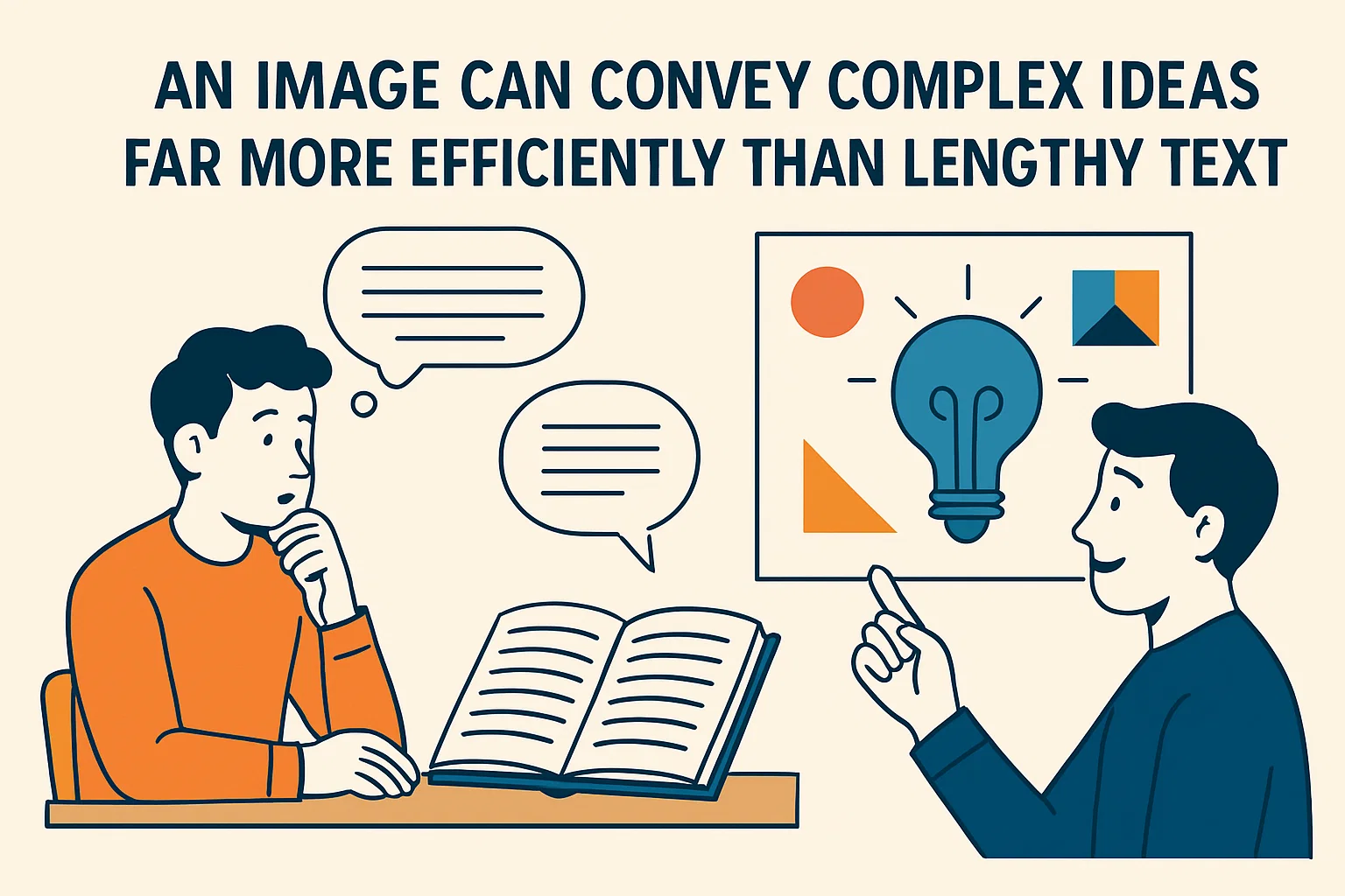 An image can convey complex ideas far more efficiently than lengthy text.