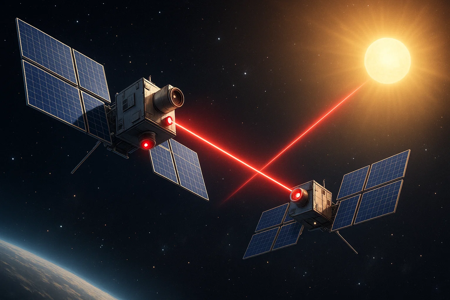 Satellites will use laser links for high-speed data transfer while being powered by the sun.