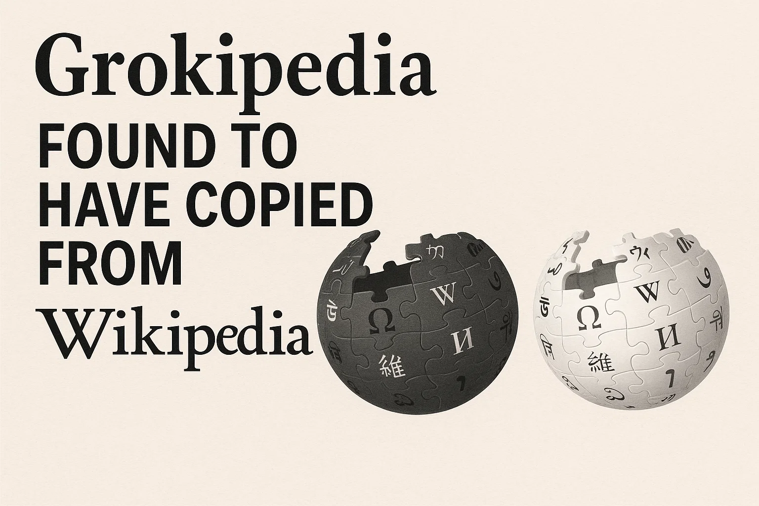 Grokipedia was found to have copied content directly from Wikipedia, despite being positioned as an alternative.